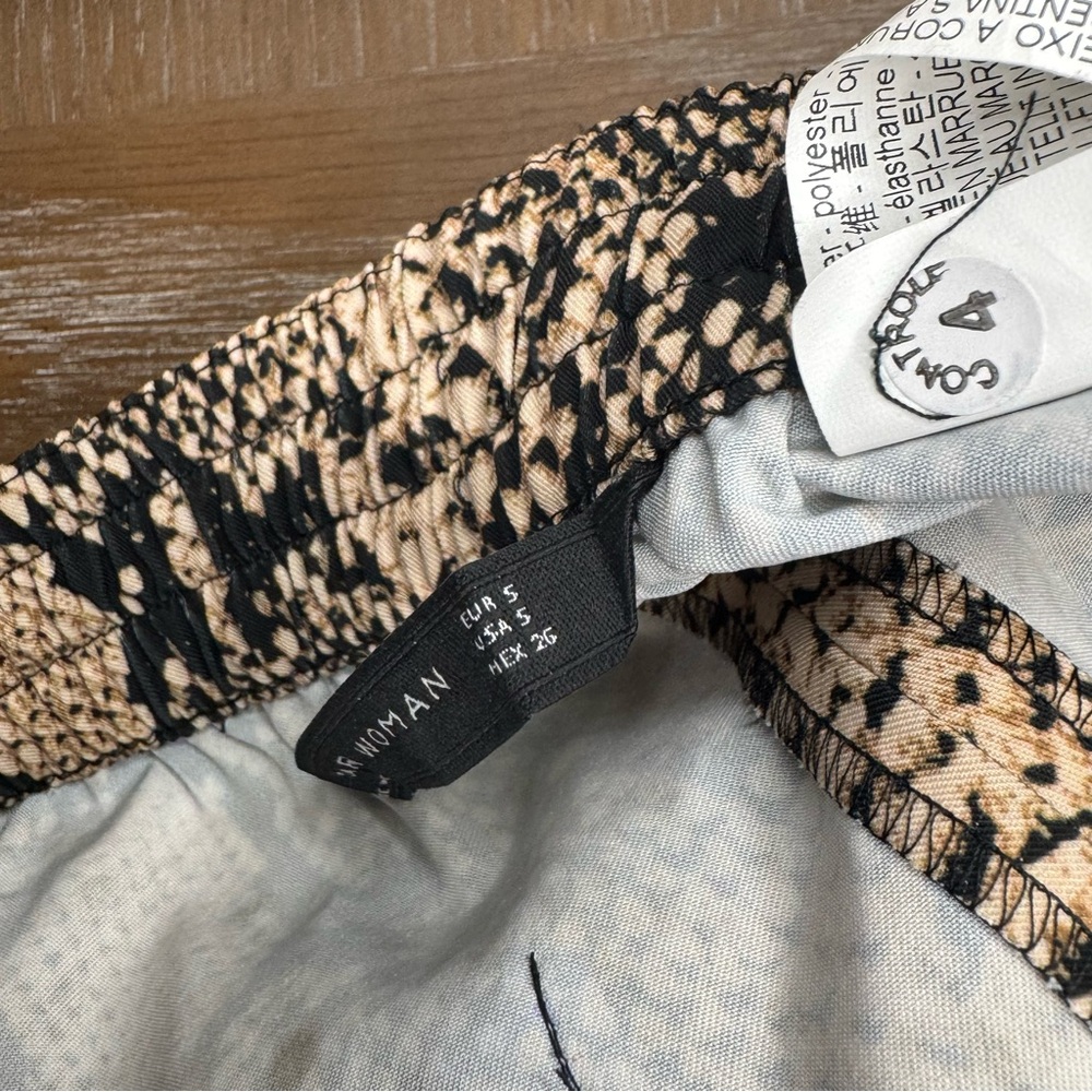 Zara Snakeskin Flare Trouser Pant Size Small Blogger Favorite Boho Festival - Picture 12 of 13